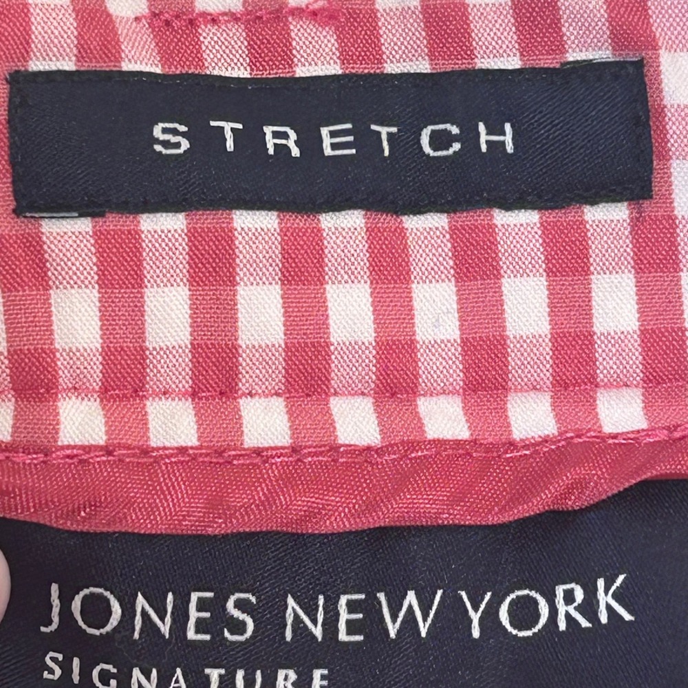 Jones New York Signature Red Gingham Check Stretch Shorts Size 16 Summer Preppy - Picture 4 of 9